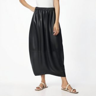 Pu Wide Leg Pants Black Casual Women Ankle Length Pants  Autumn Winter Loose Fashion Solid Color All-match New