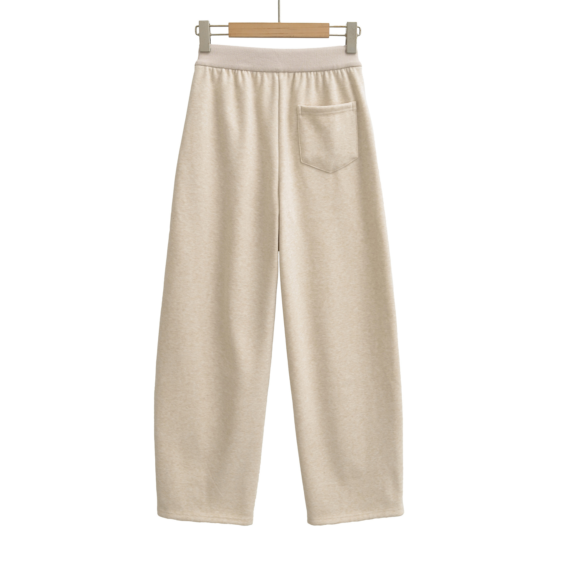 Drawstring elastic waist high waist loose wide leg pants - Image 3