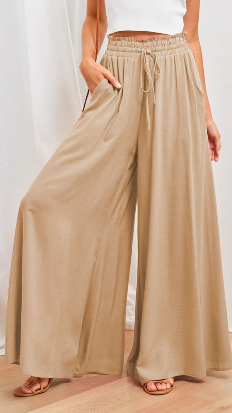 Wide leg elastic wide leg high waist long skirt pants for women - Image 8