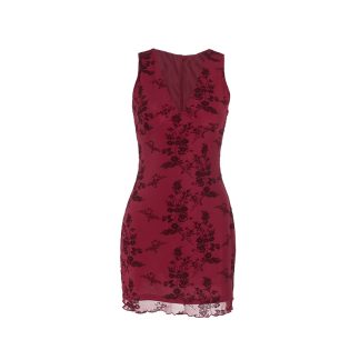 Sexy hip hugging waist slimming vest V-neck short skirt dress