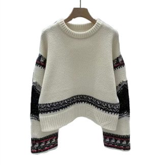 Autumn and Winter Design Sequined Cashmere Pullover Sweater