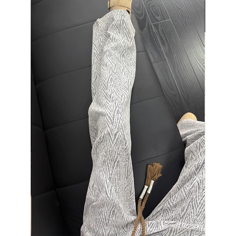 Chic Stripe Sweatpants Unisex High-Fall Feel Wide Leg Loose Straight Leg Pants Pleated Flared Knife-Edge Pants - Image 6