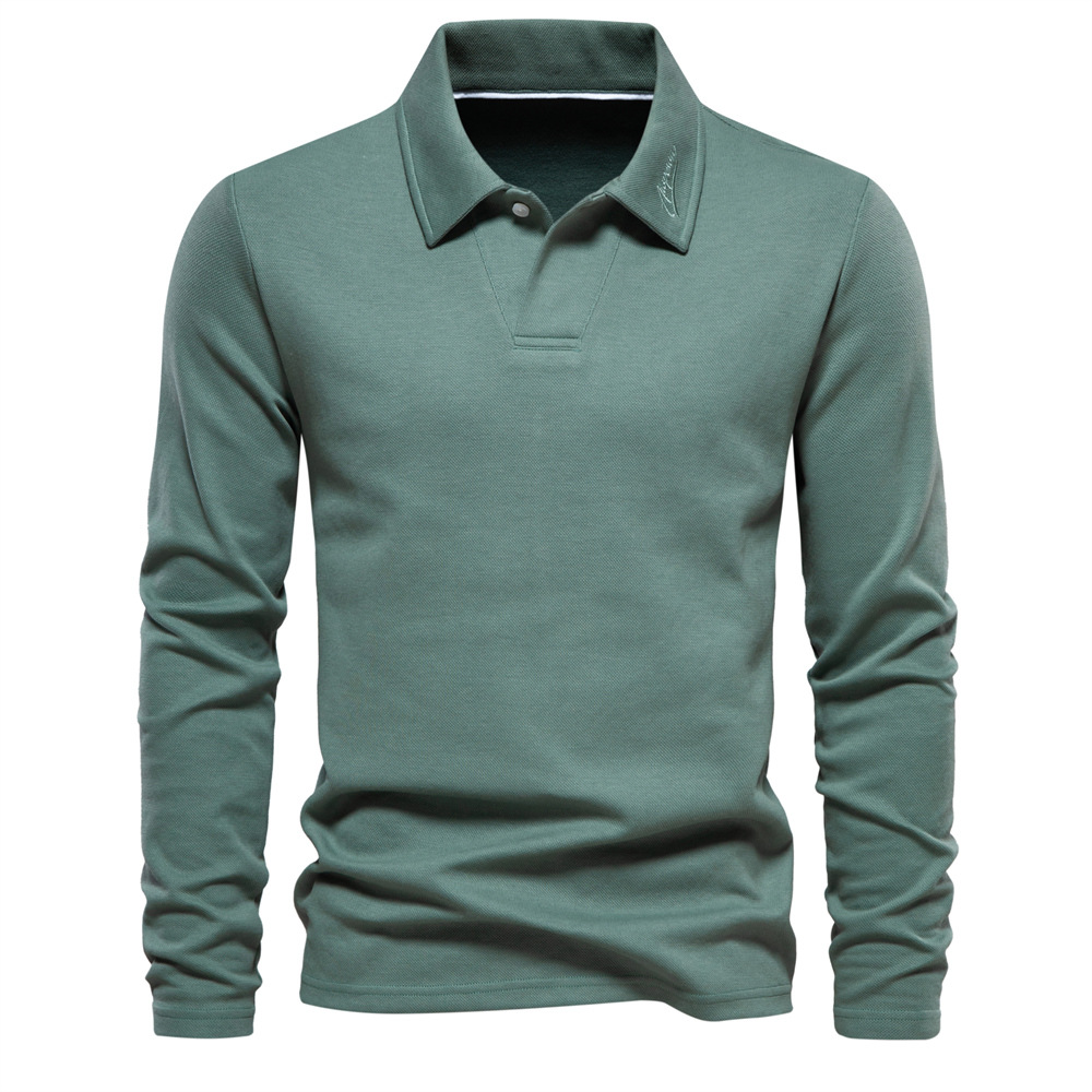 Long sleeved solid color lapel top - Image 6