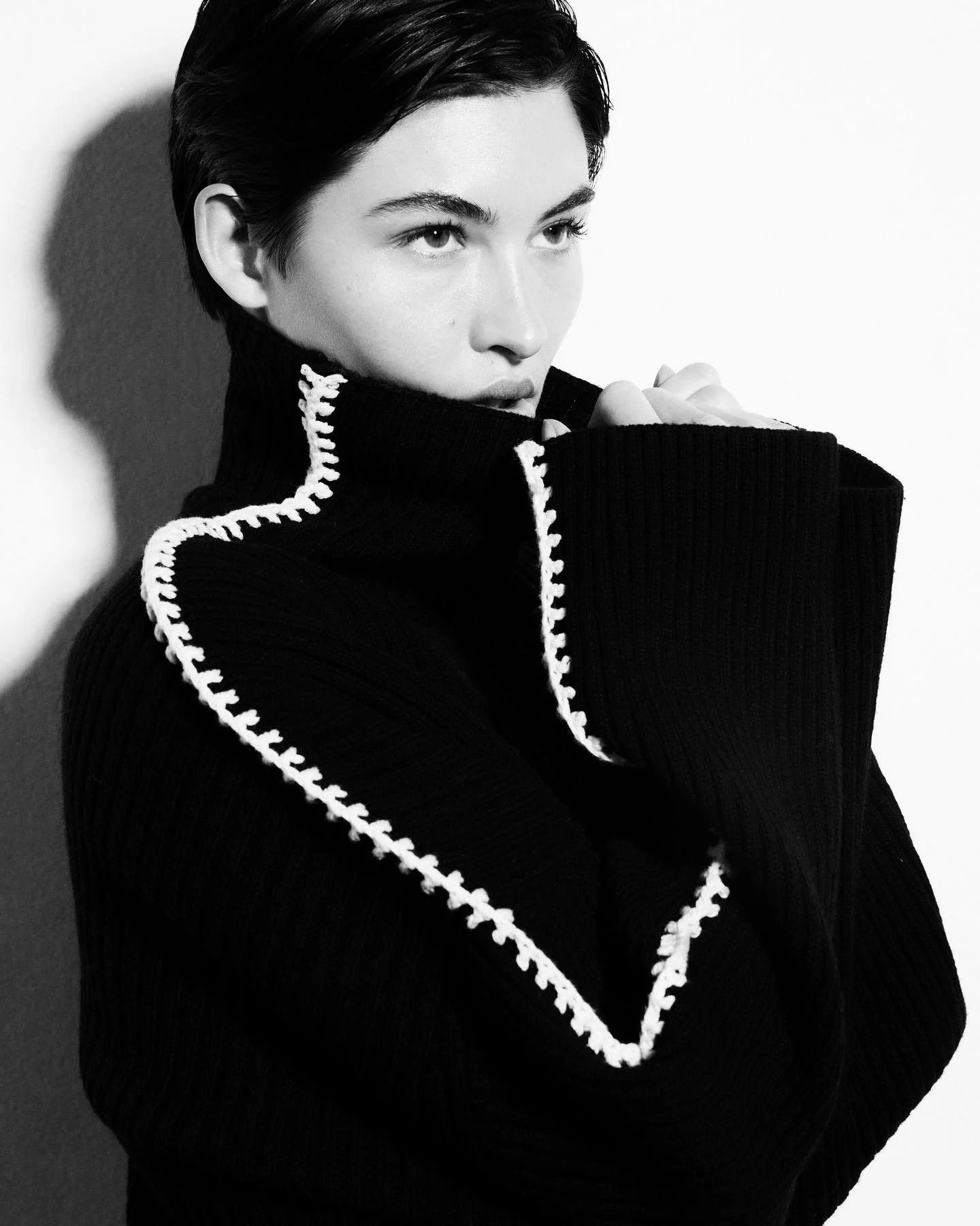 Autumn Winter Luxury Fashion Women Black 100% Wool Loose Casual Sweater Jumpers for Female - Image 3