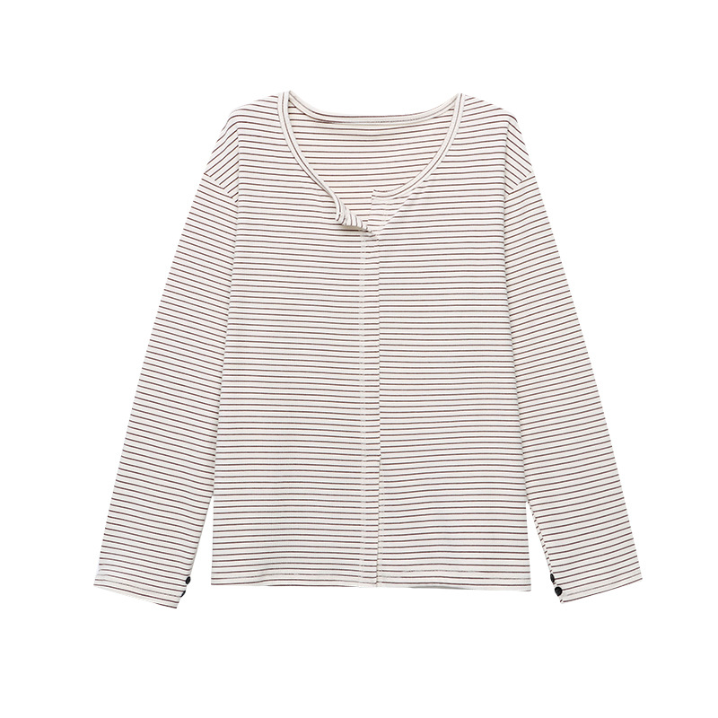 Casual Comfort Zone Design Casual Color-block Stripe Loose Slim Fit T-Shirt - Image 4