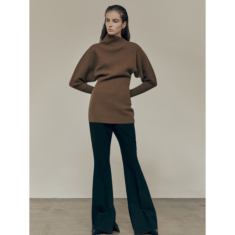 Knitwear Women's autumn/winter casual commuter diagonal neck long-sleeved pullover sweater - Image 5