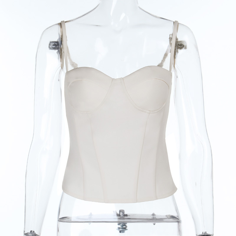 French summer minimalist V-neck vacation tank top - Image 6