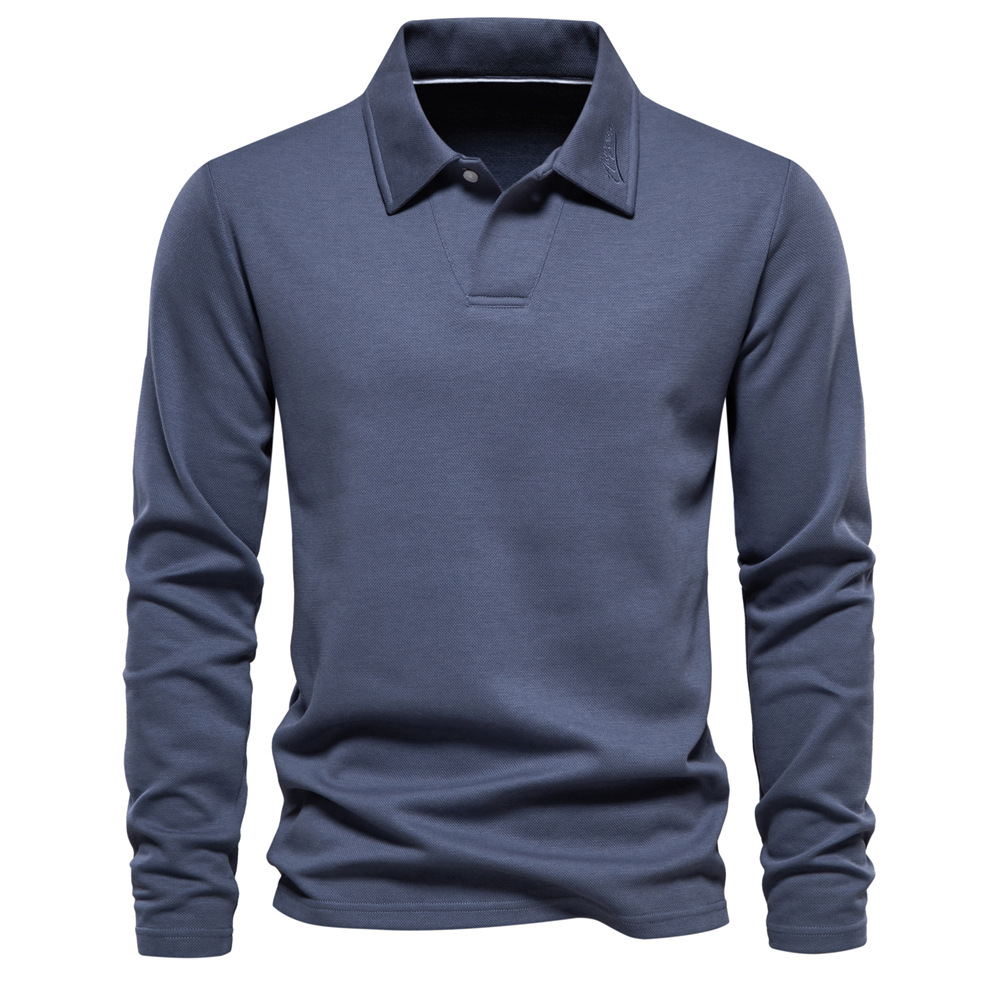 Long sleeved solid color lapel top - Image 7