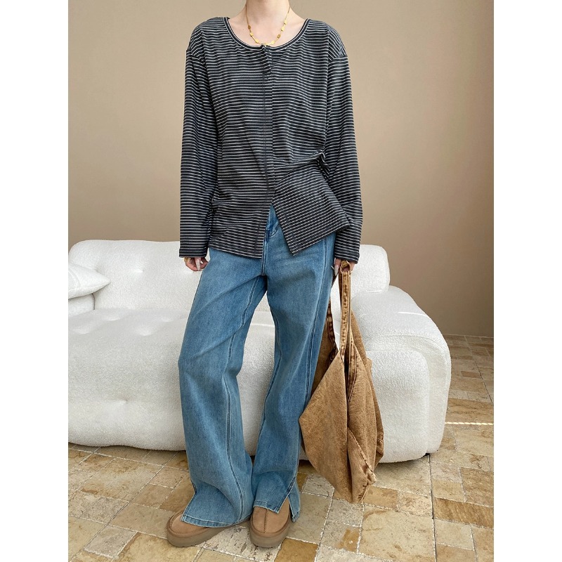 Casual Comfort Zone Design Casual Color-block Stripe Loose Slim Fit T-Shirt - Image 7