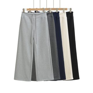 Plush loose straight leg wide leg pants