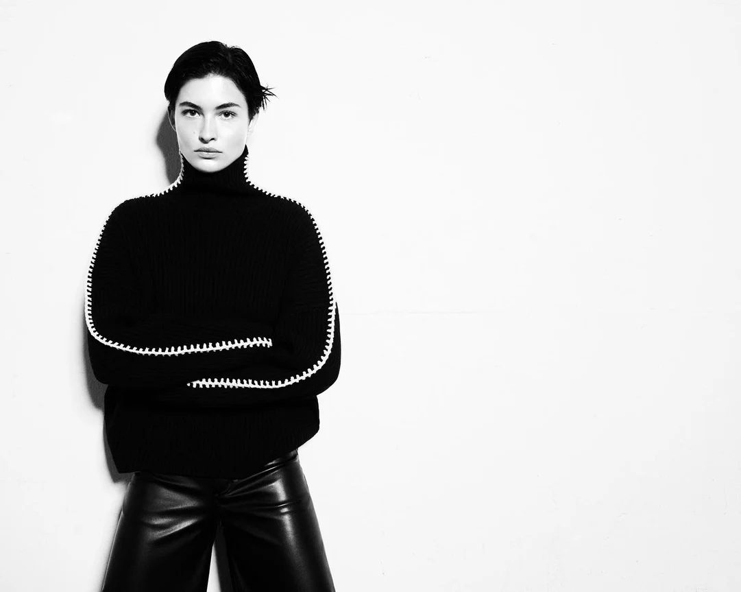 Autumn Winter Luxury Fashion Women Black 100% Wool Loose Casual Sweater Jumpers for Female - Image 2