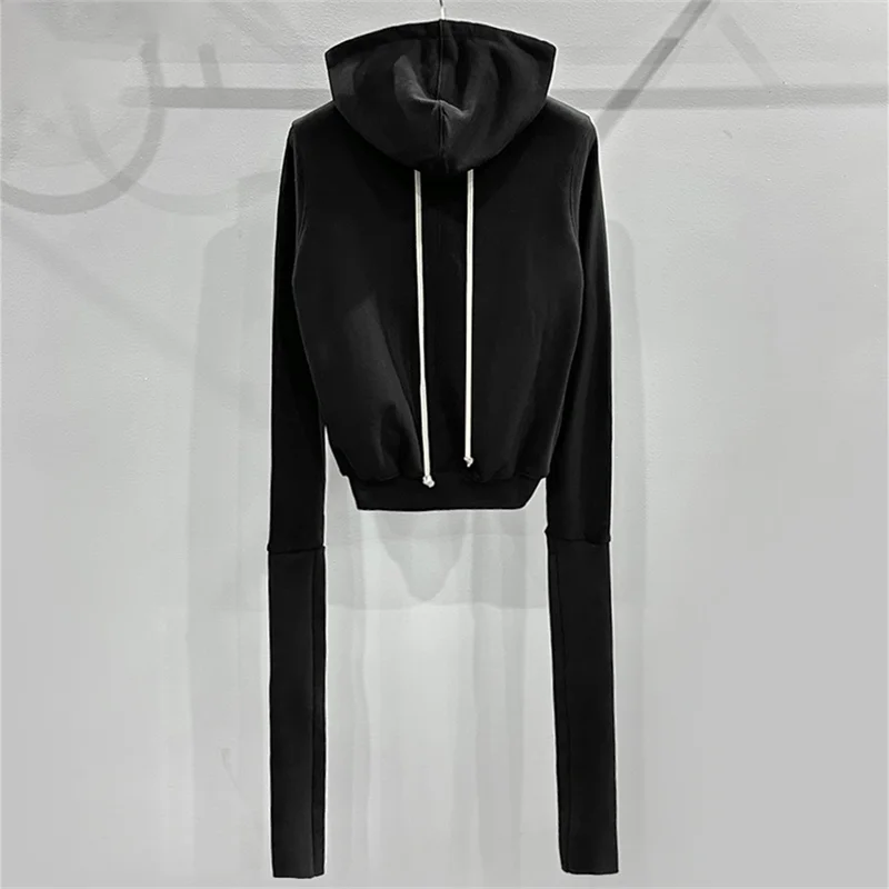 Solid drawstring base hoodie sweatshirt - Image 4