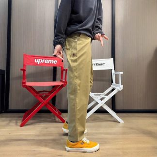 Style Vintage Khaki Cargo Pants for Men, Autumn Waterproof Hiking Trousers, Unique Design Tapered Skinny Fit