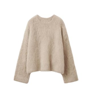 Casual Wool Pullovers For Women Round Neck Long Sleeve Loose Fit Solid Color Versatile Sweater