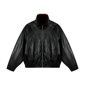 Street Style Men's Cotton Jacket, Stand Collar, Patchwork Pleated Design, Trendy Loose Fit, Versatile Outerwear Top