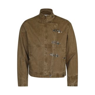 Urban Street Men's Jacket, Stand Collar Patchwork Coat, Casual Loose Fit Workwear Top