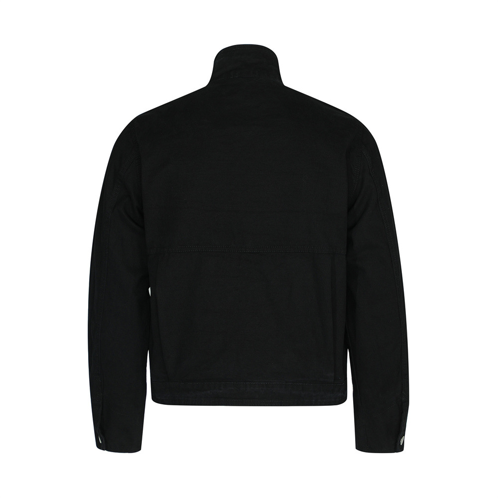 Urban Street Men's Jacket, Stand Collar Patchwork Coat, Casual Loose Fit Workwear Top - Image 5