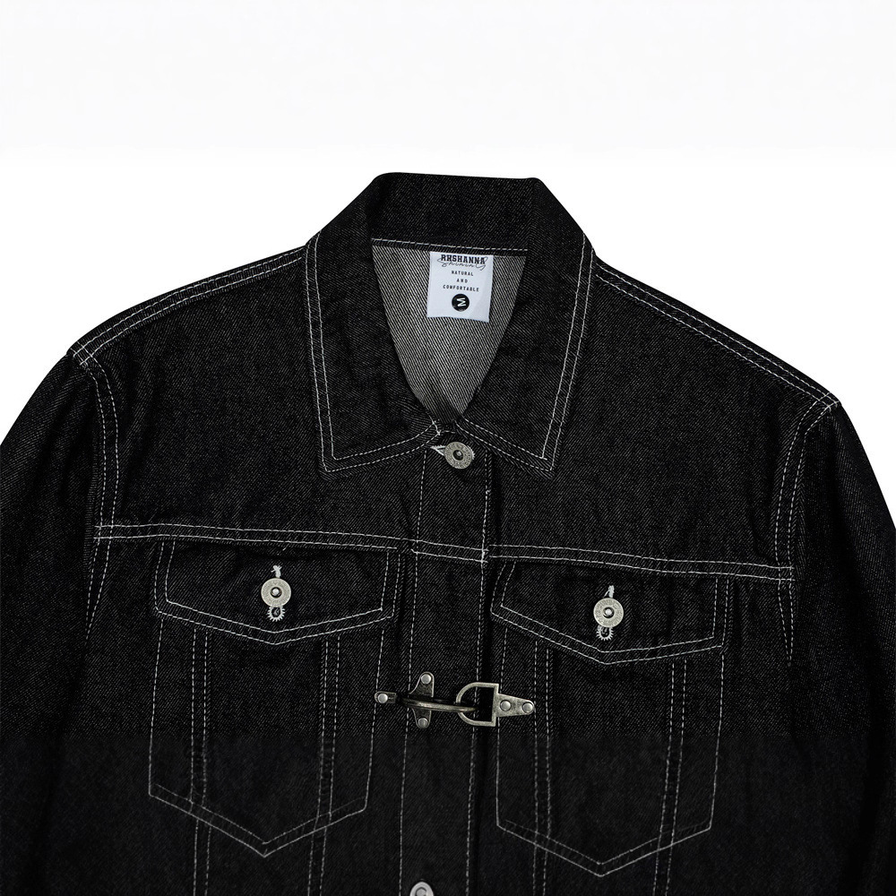 Urban Street Style Men's Jacket, Turn-Down Collar, Multi-Pocket Workwear Jacket, Loose Fit, Trendy Brand, Men's Outerwear - Image 2