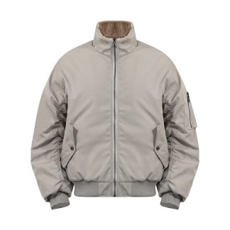 Urban Street Men's Cotton Jacket, Stand Collar, Patchwork Pleated Design, Trendy Brand, Loose Fit, Versatile Outerwear Top